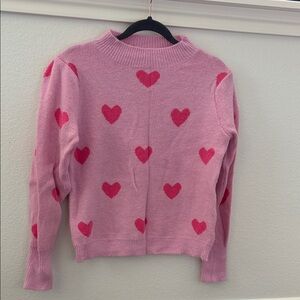 SHEIN Pink Heart Pattern Sweater